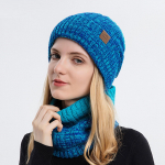 Soe, talvine &otilde;ues kootud m&uuml;tsi ja salli komplekt Stiilne kootud m&uuml;ts meestele, naistele One size must