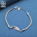 925 Sterling H&otilde;be Net Snake Heart Keti K&auml;ev&otilde;ru Ehted 20cm