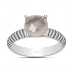 Naturaalsest roosast kvartsist v&auml;&auml;riskivist 925 h&otilde;bedane pasjanssis&otilde;rmus naistele ja t&uuml;drukutele 5