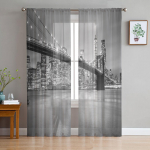 New Yorgi &ouml;ised l&auml;bipaistvad kardinad Elutoa aken T&uuml;llkardinad Magamistoa K&ouml;&ouml;gi jaoks Kodukaunistus Voile kardinad W135 x H115cm x1