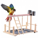 Tegevuskeskus Linnupuur Lemmiklindude m&auml;nguasjad Statiivid koos linnuahvena redeli v&otilde;rkkiiges&ouml;&ouml;tja m&auml;nguv&auml;ljakuga Cockatiel Papagoile wood style