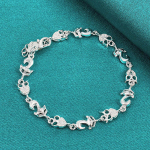 925 Sterling h&otilde;bedane loomade v&otilde;lu k&auml;ev&otilde;ru naistele pulmapeo moeehted 20cm