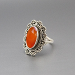 Karneooli ovaalne v&auml;&auml;riskivist s&otilde;rmus, k&auml;sitsi valmistatud disainis&otilde;rmus, 925 h&otilde;bedane s&otilde;rmus, Statement ehted, kingitus talle, virnas&otilde;rmus, j&otilde;ulukink 6