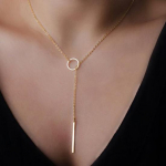 Naiste elegantse tooniga ringikujuline kaelakee Lariat ripatskett