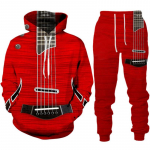 Naljakas kitarr Meeste 3D-printidega kapuutsid/p&uuml;ksid/&uuml;likond Harajuku Vintage paari dressikomplekt Isikup&auml;rane hip-hop t&auml;navar&otilde;ivad L