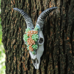 Seinakinnitus loomapea kunst kuju skulptuur K&auml;sitsi valmistatud 3D maal&auml;hedane dekoor kujukesed, ornament