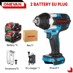 ONEVAN P&ouml;&ouml;rdemoment Harjadeta Elektriline L&ouml;&ouml;kmutrikeeraja 1/2 tolli Kruvikeeraja Juhtmeta Mutrikeeraja Elektrit&ouml;&ouml;riistad Makita 18V Akule 2 Battery Set