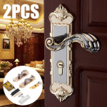 2 tk Euroopa stiilis antiikne kodu turvaukse k&auml;epidemed kahe riiviga lukkude komplekt 3 v&otilde;tmega puidu ja uste jaoks