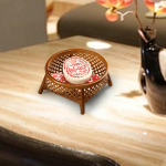 Bambusest kootud puuviljakorvi toiduhoidik lauale Square 12cmx11cmx6cm