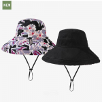 Juhuslik hingav p&auml;ikesekaitse UV-kaitse p&auml;ikesevari M&uuml;ts Fisherman M&uuml;ts Kahepoolne kokkupandav m&uuml;ts Lilleprintidega m&uuml;tsid Reguleeritav hingav p&auml;ikesem&uuml;ts M（56-58cm） must