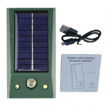 Loomade t&otilde;rjuv topeltvilkuv LED punane tuli, tugev ultraheli signaal kahjurite hiire putukate p&auml;ikeseenergia loomade t&otilde;rjuja &otilde;ue tarvik roheline