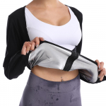 Naiste saunas&auml;rk Heat Trapping Sauna Body Shaper Sweat Waist Trainer Vest pikkade varrukatega jakk Compression Tank Top Treeningu vormimisr&otilde;ivaste T-s&auml;rgid 2XL/3XL must/h&otilde;be