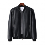 Meeste s&uuml;gistalve jope Vinatge sileda kunstnahast tuulekindel suures suuruses aluskrae &uuml;hev&auml;rviline pikkade varrukatega t&otilde;mblukuga suletav Bomber Mootorratas L pruun