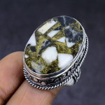 Natural Zebra Jasper Gemstone 925 Sterling Silver Jewelry Ring Size 7.5 g6i50
