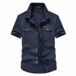 100% puuvillane meeste s&auml;rk &uuml;hev&auml;rviline mitme taskuga k&otilde;rgekvaliteedilised kaubas&auml;rgid Mood Outdoor Casual l&uuml;hikeste varrukatega s&auml;rgid meestele Uus pluss suurus M-8XL 3XL tumesinine v&auml;rv