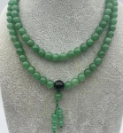 uus 8mm Green Jade Tibet Buddhist 108 Prayer Beads Mala kaelakee