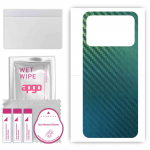 apgo Protective Skin Sticker for the back compatible with Xiaomi Poco C40, Wrap Film, Foil, Vinyl - Pattern Carbon Chameleon CAKA1