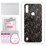 apgo Protective Skin Sticker for the back compatible with Motorola Moto E6s (2020), Wrap Film, Foil, Vinyl - Pattern Carbon Black Pixel