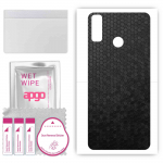 apgo Protective Skin Sticker for the back compatible with Huawei Y8s, Wrap Film, Foil, Vinyl - Pattern Black Honeycomb