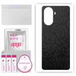 apgo Protective Skin Sticker for the back compatible with Motorola Moto E32, Wrap Film, Foil, Vinyl - Pattern Black Honeycomb