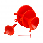 4x toidukvaliteediga plastikust mini v&auml;ike keskmine suur vedelikulehter k&ouml;&ouml;gi garaaži tankimiseks k&uuml;tusemootori &otilde;li koos ummistuse eemaldamise t&ouml;&ouml;riistaga punane