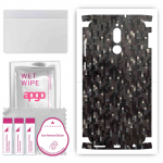 apgo Protective Skin Sticker for the back+sides compatible with Huawei Mate 10 Lite, Full Wrap Film, Foil, Vinyl - Pattern Carbon Black Pixel