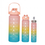 3 tk. Gradient plastiktopsi komplekt, suure mahutavusega spordiveepudel v&auml;listingimustes reisimiseks m&otilde;eldud j&otilde;usaalis treenimiseks kaasaskantav tass One Size