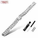 Roostevabast terasest kellarihm 14mm tissot T094210a jaoks Randmerihm daamidele naistele Metallist k&auml;ekellade rihm kruviga 14mm