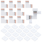 10 tk LED-riba konnektorid, L-kujuline 4-kontaktiline 20 tk pistikuklambritega RGB SMD 5050 3528 LED-valgusti jaoks valge