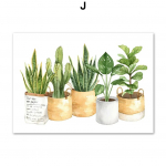 Cactus Tiger Pilan Monstera Rohelised taimed Seinakunst L&otilde;uendimaal P&otilde;hjamaade plakatid ja tr&uuml;kised Seinapildid elutoa sisekujunduseks 21x30cm No Framed