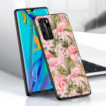Roosa punane Flamingo &uuml;mbris Huawei P30 P Smart Z P40 Lite E P20 Y7 Y9 2019 Honor 8X Play 9A 50 20 9X Pro must pehme telefoni kate jaoks Huawei P30