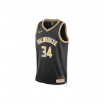 Nike NBA MVP Giannis Antetokounmpo Milwaukee Bucks 2024 Select Series Dri-Fit Swingman S&auml;rk Club Kuldne/Must Unisex Streetwear FN5911-053 L