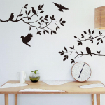 Puulind eemaldatav seinakleebis Vin&uuml;&uuml;list kunstikleebisega seinamaaling kodu DIY Decor must
