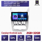 Renault Logan Sandero 2009-2015 jaoks Dacia Duster 2010-2017 jaoks GPS Navigatsioon Android Autoraadio Video Stereo M&auml;ngija RDS koos CarPlayga 4+64GB 2+32GB