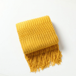 Diivani kate hotelli voodipesu Beanie tekk tups Sall tekk voodi saba riidest kate tekk B&B voodir&auml;tik 127*172CM（+tassels） kollane