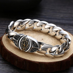 H&otilde;bedase v&auml;rvi luksuslik meeste punk-minimalistlik sileda tanki k&auml;ev&otilde;ru h&otilde;bedane kett poiss-s&otilde;brale 22CM h&otilde;be