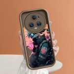 Pehme silikoonist ruudukujuline redelprintimise mustriga telefoni korpus, t&auml;iskaanega kaamera p&otilde;rutuskindel kummist &uuml;mbris Huawei Honori jaoks Honor X9 5G pruun
