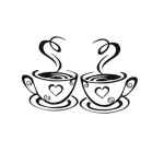 Kodu K&ouml;&ouml;k Restoran Kohvik Tee seinakleebis Kohvitassid Kleebis Seinakaunistus One Size