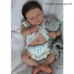 19-tollised Pascale Reborn Baby mudilased nukud, kes magavad suletud silmadega Vasts&uuml;ndinud nukk silikoonist kogu keha du&scaron;&scaron; M&auml;nguasi beebinukud lastele j&otilde;ulup&uuml;hade kingitused Full silicone girl