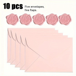 10 tk kirsi&otilde;ie roosa v&auml;rske &uuml;mbrikukomplekt Lihtne romantiline armastuskiri tulev&auml;rvi kleebised kutsekaardid 5 &uuml;mbrikut 5 pitseri kleebist 10pcs