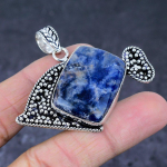 Sodalite Gemstone Handmade 925 Sterling Silver Gift Jewelry Pendant 1.85 d1z44