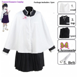 Tsuyuri Kanao Cosplay must parukas Kost&uuml;&uuml;m Kimono Naine T&uuml;druk Anime Deemonit Slayer Kimetsu No Yaiba Uniform Uusaasta Kimono Haori Riided Lapsed T&uuml;drukud 3XS/130cm