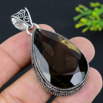 Smoky Topaz Gemstone Handmade 925 Sterling Silver Jewelry Pendant 2.21 s6p84