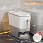 K&ouml;&ouml;gis riisi &auml;mber 10/15 kg riisi dosaator, putuka- ja niiskuskindel oa teravilja s&auml;ilitusn&otilde;u koos m&otilde;&otilde;tesilindriga 5kg valge