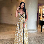 Elegantne Tr&uuml;kimustriga Pikk Liblikkleit Patchwork S&uuml;gava V-kaelusega Plisseeritud Slim Varrukateta Maxi &Otilde;htupeokleidid Puhkuse Daami R&uuml;&uuml; L kollane