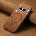 CMF Phone1 &uuml;mbris Magsafe'ile, magnetiline luksuslik nahast tagapaneeli kate mitte millegi jaoks, CMF Phone 1 Phone2A 2A magnetiga juhtmevaba laadimiskest Nothing Phone 2A pruun