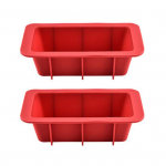 2 tk Mittenakkuva pinnaga mini-saiapann toidukvaliteediga silikoonist leivapann Virnastatav k&uuml;psetusleiva r&ouml;stsai vorm S punane