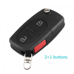 Flip Fob auto kaugjuhtimispuldi v&otilde;tme&uuml;mbrise pult Volkswagen VW Passat Jetta Golf Beetle 2/3/4 nuppudega, sobib CR1616 akuhoidjaga 3 Buttons