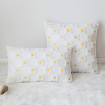 Karikakardiga tikandiga lillelised viskepadjakatted kevad suvi dekoratiivne padjap&uuml;&uuml;r ruudukujuline padjakate diivanile diivanvoodile elutuppa magamistuppa dekoor 50X50cm-2pcs valge