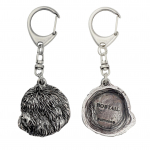 Old English Sheepdog, Bobtail, Bob-tail - Silver-plated key ring with dog, handbag decoration, backpack pendant by Art-Dog brand